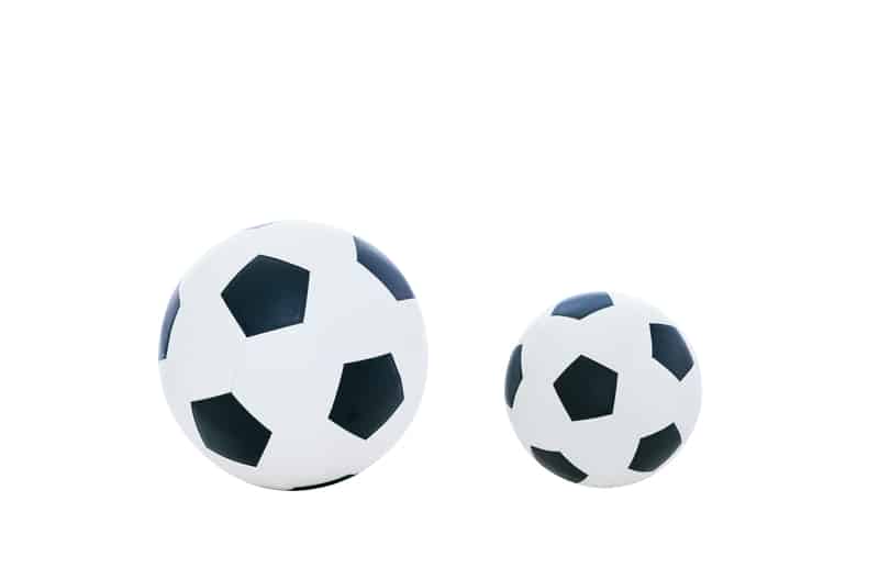 Different-sized Soccer Balls