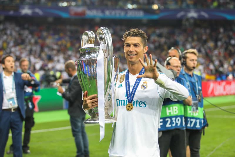 Cristiano Ronaldo with Champions League Trophy
